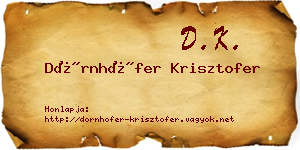 Dörnhöfer Krisztofer névjegykártya