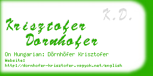 krisztofer dornhofer business card
