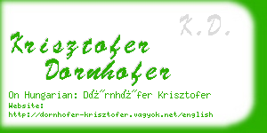 krisztofer dornhofer business card